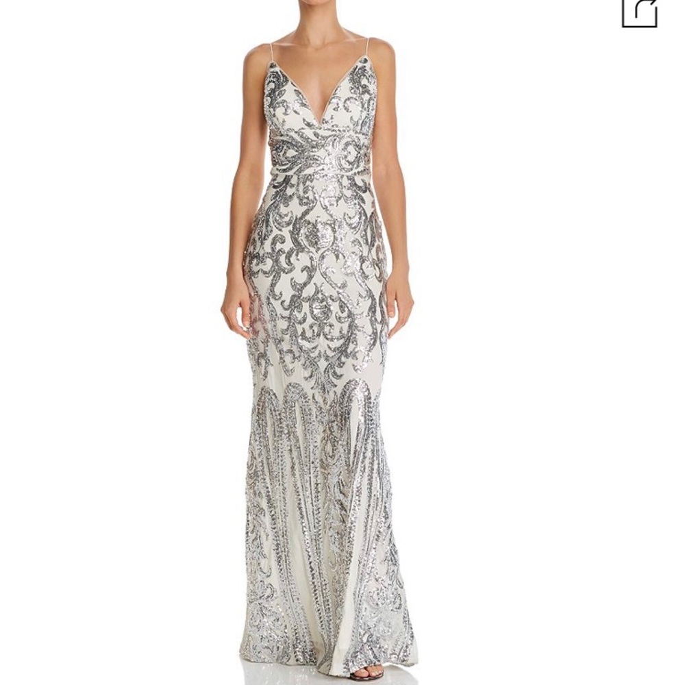 White and Silver sequin gown
